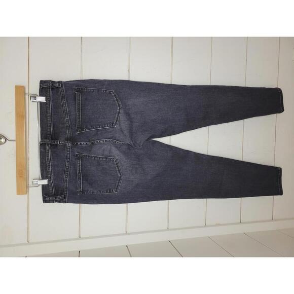 J Crew size 32" Black distressed denim 9" high-rise toothpick jeans - Picture 2 of 6